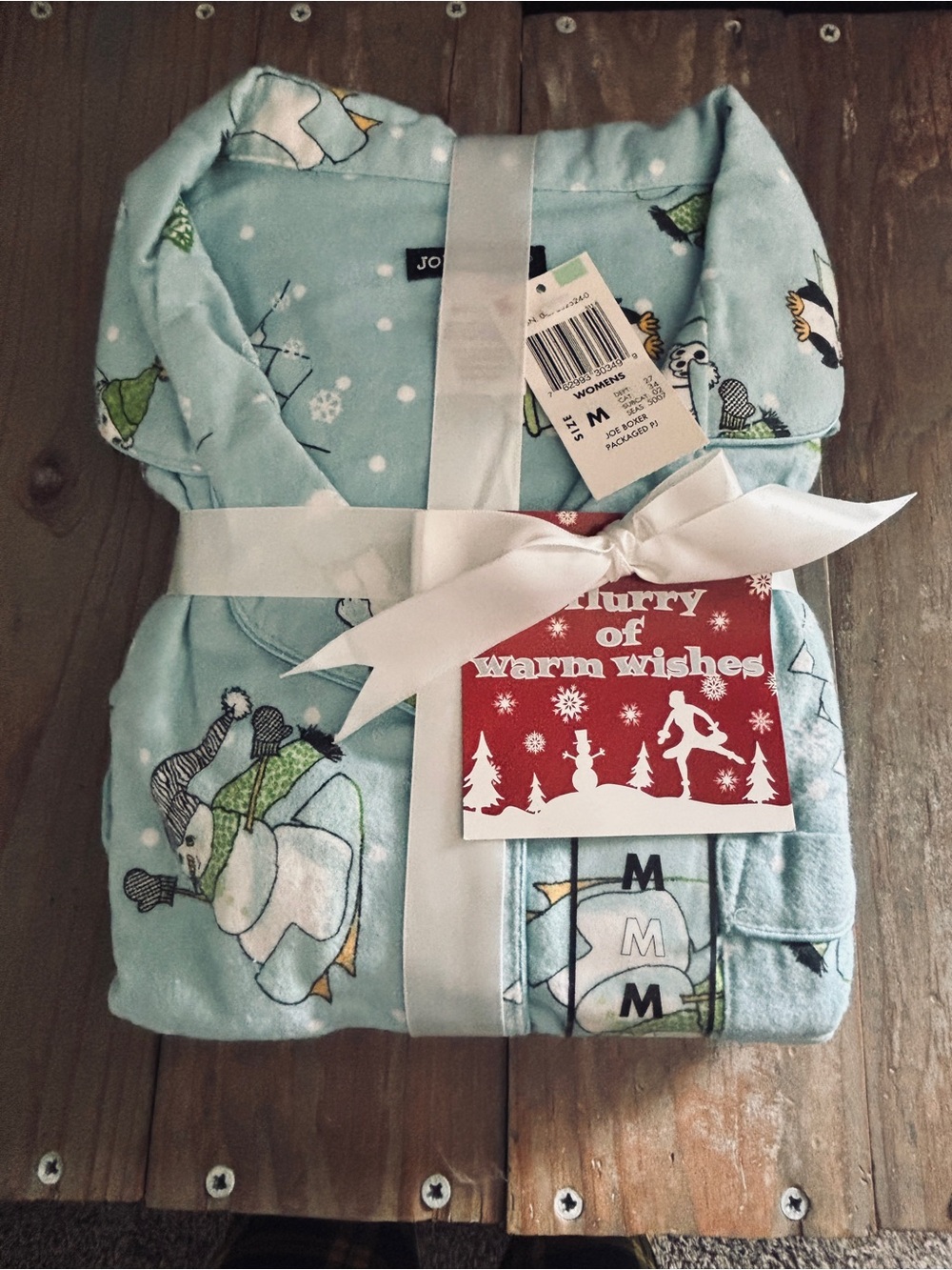 NWT Joe Boxer Light Blue Penguin and Polar Bear Pajama Set
